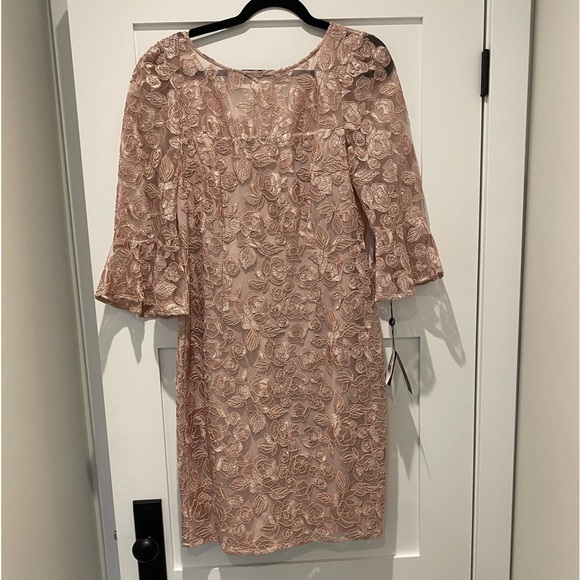 Adrianna Papell formal midi dress, Size 12, Dusty Rose - Picture 2 of 5